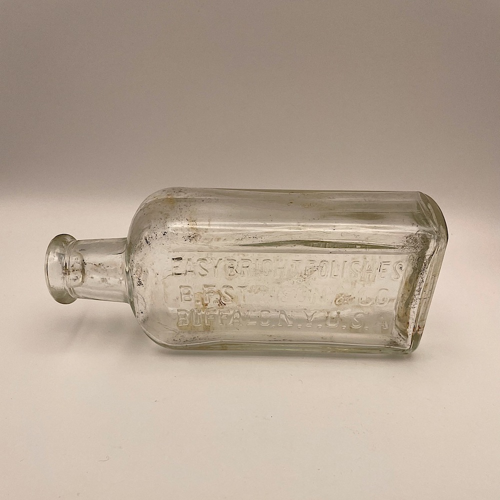 Easy Bright Polishes, BF Stinson & CO., Buffalo, NY USA
Clear Glass Trade Bottle